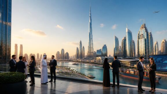 Dubai business district representing UAE companies and services